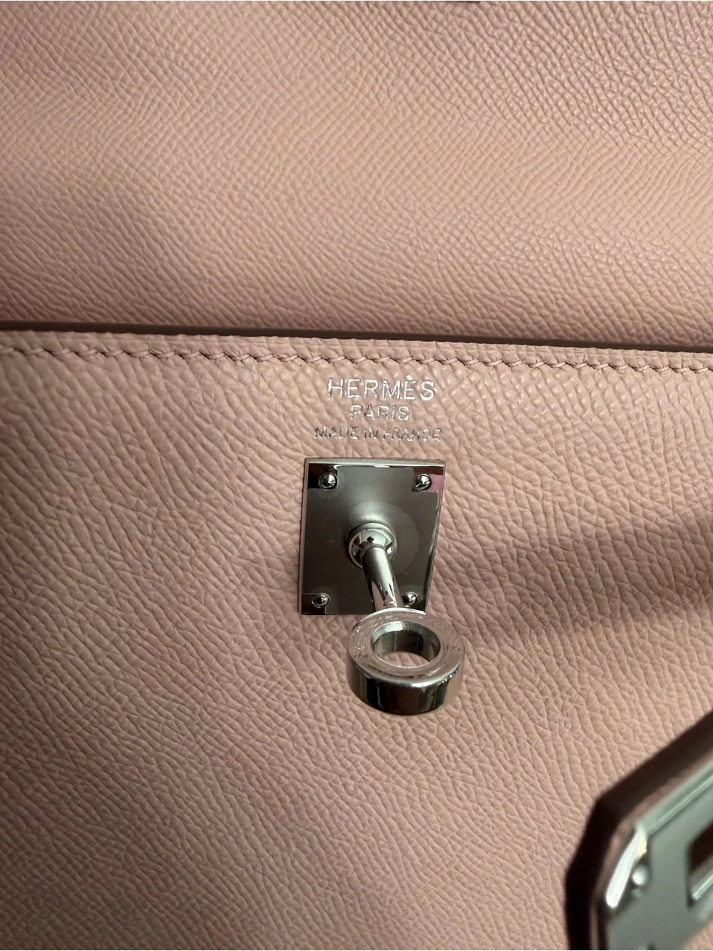 IMPORTED KELLY EPSOM PINK ROSE SAKURA 25 CM PHW SELLIER